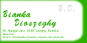 bianka dioszeghy business card